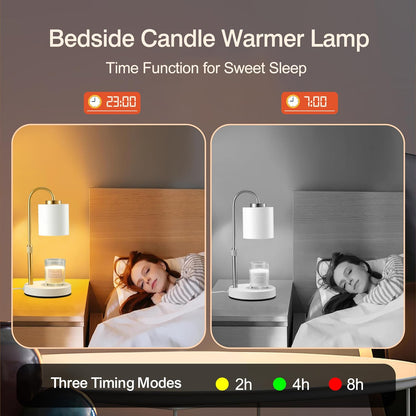 CASTLELIFE Candle Warmer Lamp with Timer & Dimmer, Height Adjustable Electric Wax Melt Warmer for Jar Candles, Gifts for Mom Home Decor, Black