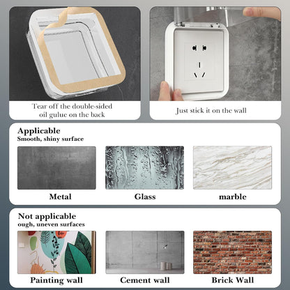 Weatherproof Outside Outlet Cover, Outdoor Large Plug and Receptacle Protector, Plastic Wall Socket Plug Protector for Bathroom, Kitchen, Balcony (Clear)