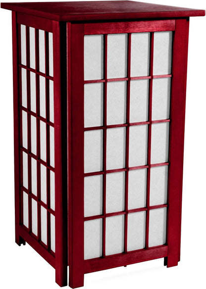 Red Lantern 27" Tall Hokkaido End Table Shoji Lamp, Natural