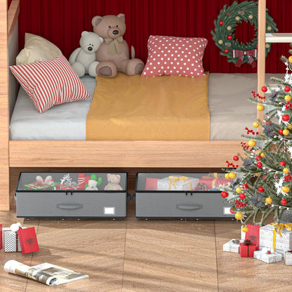 EE-RoomWorld Under Bed Storage with Wheels, No Assemble Required 5.5 inches height grey under bed storage bins,Low Profile Rolling Underbed Shoe Storage containers，dorm underbed storage drawers