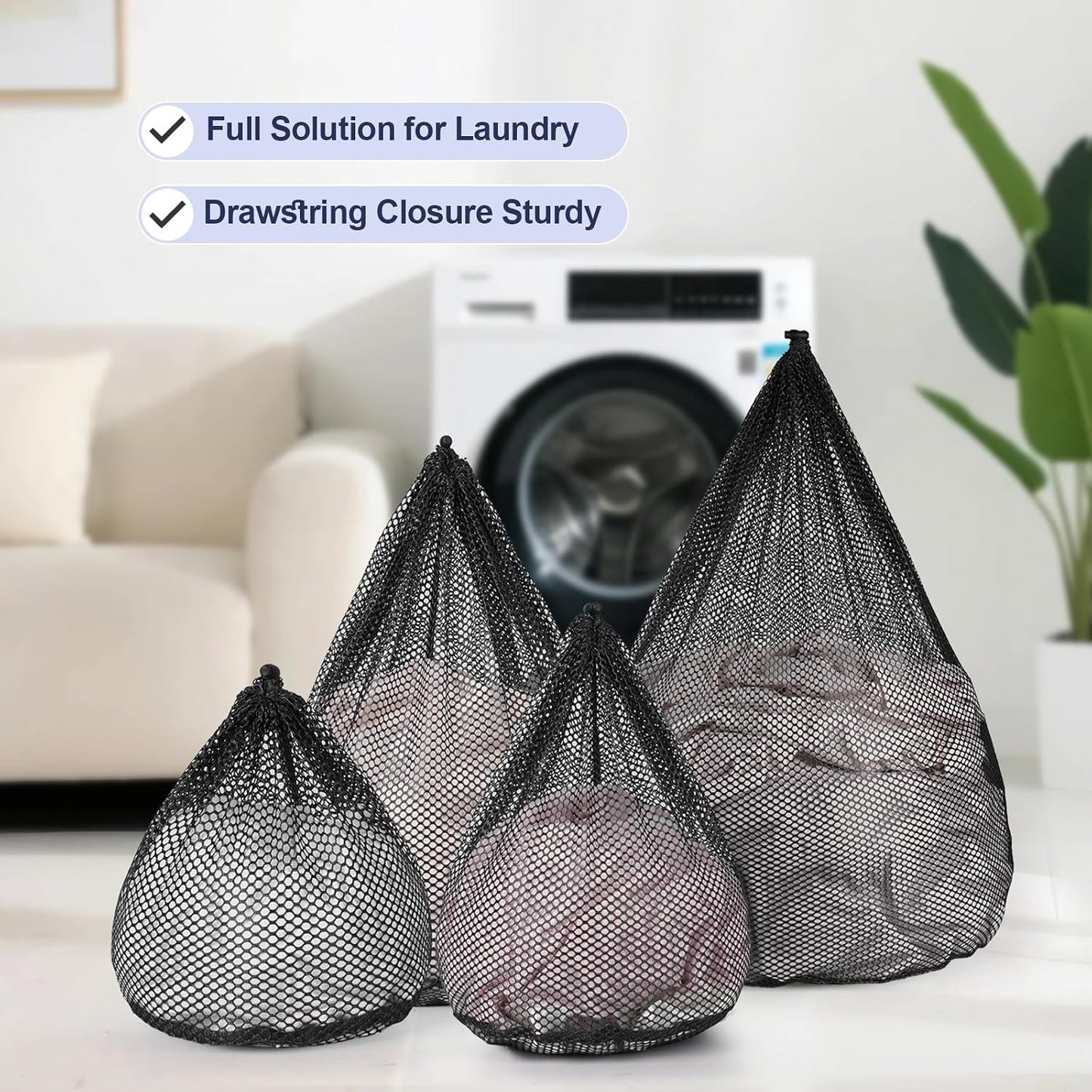 3 Pack XXL Mesh Laundry Bags for Delicates, Extra Large Laundry Wash Bags for Clothes,Bed Linen,Toys with Drawstring Closure Sturdy(3 XXLarge 28 x 26 Inches)