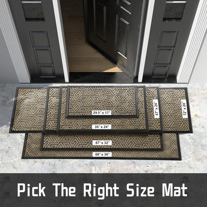 Yimobra Doormat Outdoor Entrance 29.5x17, All-Weather Waterproof Outdoor Mats for Front Door, Non Slip Welcome Door Mat for Patio Proch Outside Entryway Indoor, Black