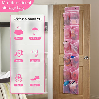GOMAJI Over the Door 12 Pocket Hanging Shoe Organizer, Gray