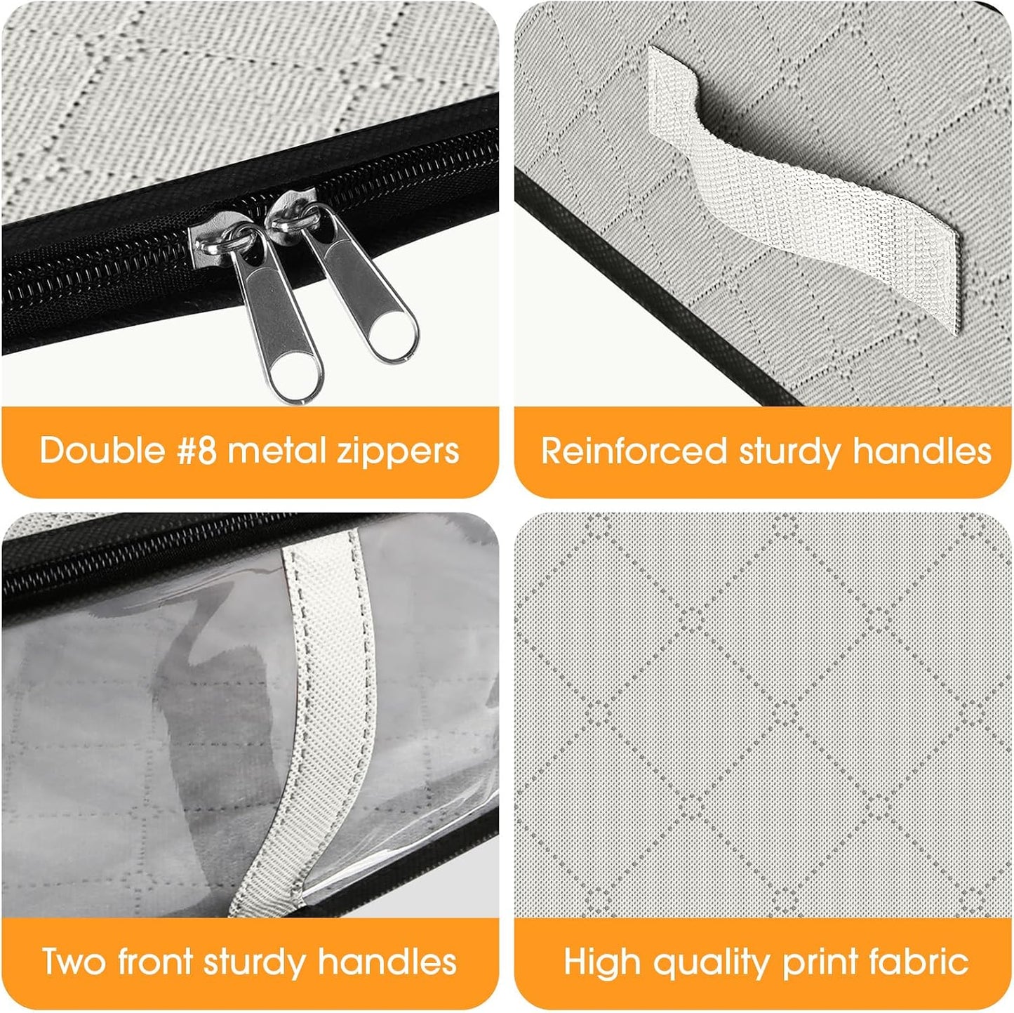 StorageRight Under Bed Storage Bags 3 Pack, 40L Large Clothes & Comforter Storage Containers with Clear Window, Breathable Fabric Organizer for Blankets, Bedding, Seasonal Clothing