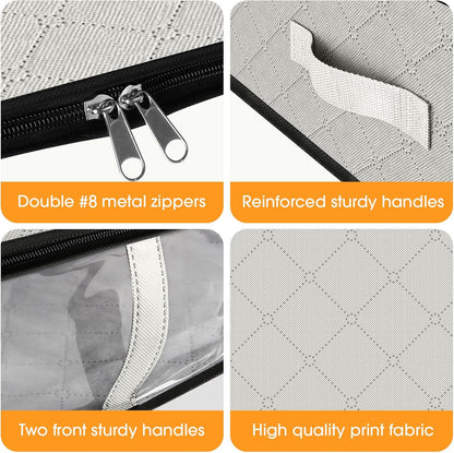 StorageRight Under Bed Storage Bags 3 Pack, 40L Large Clothes & Comforter Storage Containers with Clear Window, Breathable Fabric Organizer for Blankets, Bedding, Seasonal Clothing