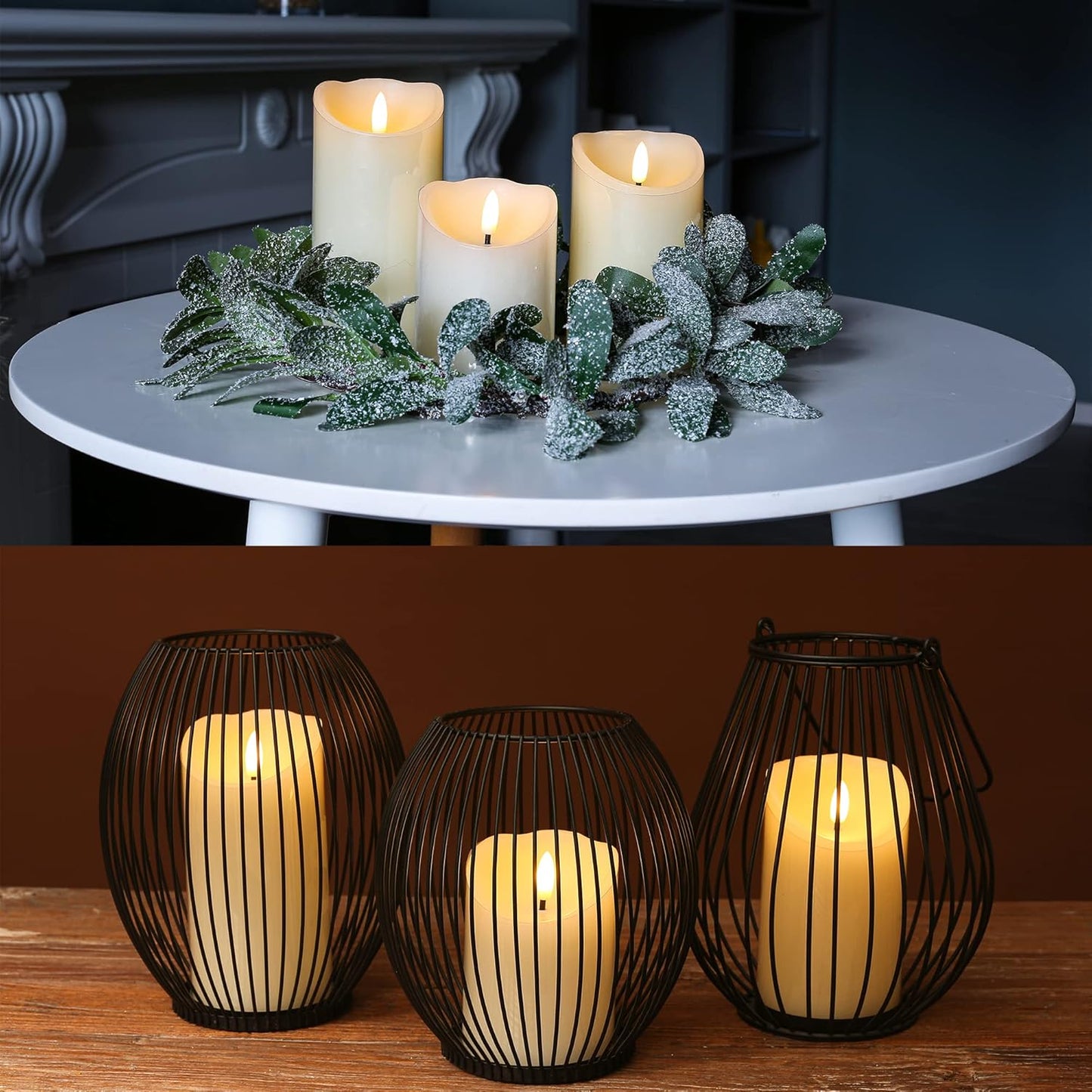 LUSHARBOR Flameless Candles with Remote, 3 Pack Battery Operated Candles Flickering Real Wax LED Fake Pillar Candles with Timer for Wedding Home Party, White