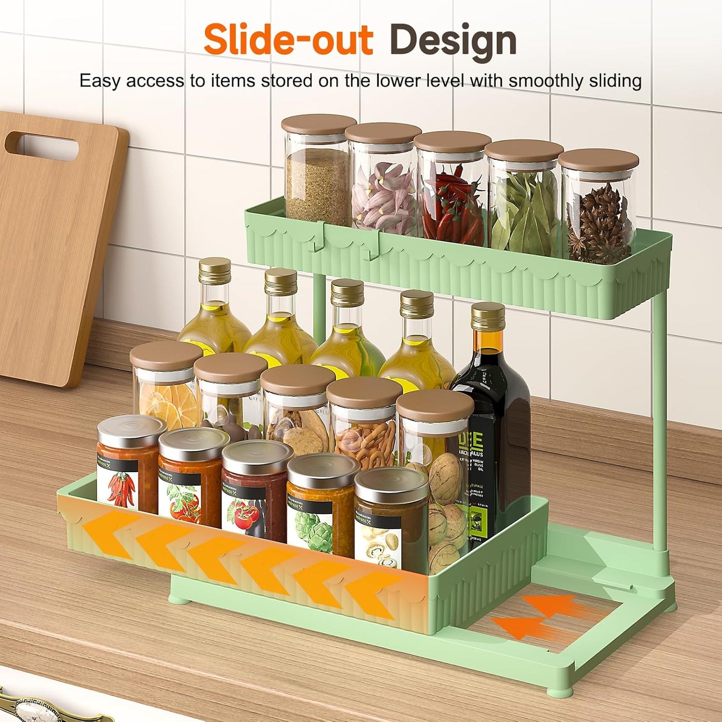 Sevenblue 3 Pack Multi-Purpose Pull-Out Storage Organizers, 2-Tier L-Shaped Under Sink/Cabinet Organizers and Storage for Bathroom & Kitchen, (Black, 12.85 Inches)