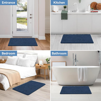 Bcoimo Bathroom Rugs 24x17, Bath Mats for Bathroom Non Slip with Rubber Backing,High Absorbent Microfiber Bath Rugs Quick Drying, Machine Washable, Durable Decor
