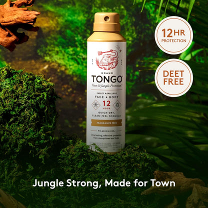 Grand Tongo DEET-Free Insect Repellent, The 12 Hour Protection, DEET Alternative – Fragrance Free