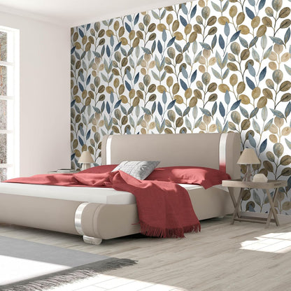 Magnolia Floral Leaf Peel and Stick Wallpaper Vintage Contact Wall Paper Modern Botanical Self Adhesive Vinyl Removable Renter Friendly Leaves Wallpaper 17.7in x 6.6ft