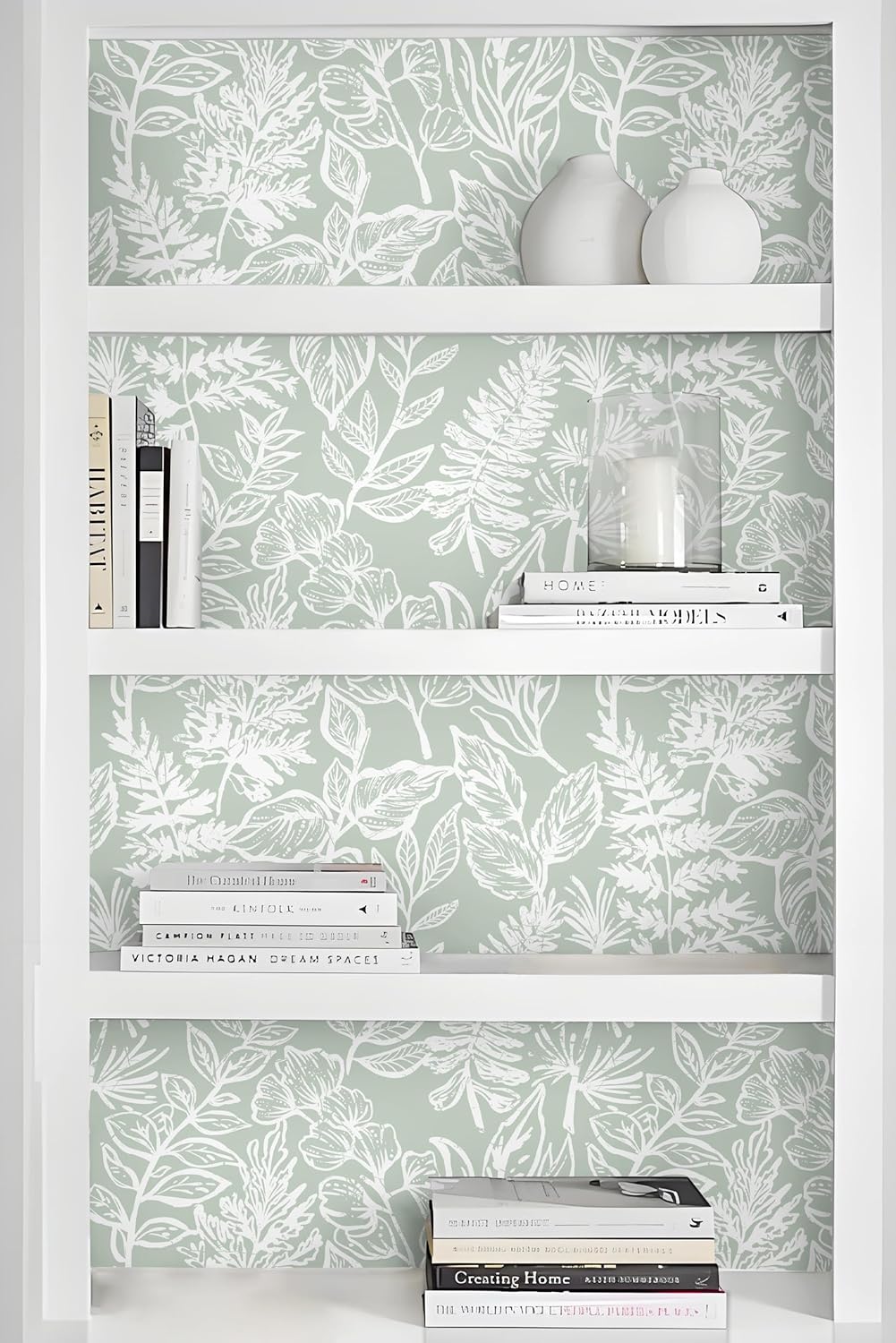 Safiyya Peel and Stick Wallpaper Boho Modern Beige Leaf Contact Paper Peel and Stick Wall Paper Self Adhesive Removable Wallpaper for Bedroom Bathroom Vinyl Roll 78.7"x17.3"
