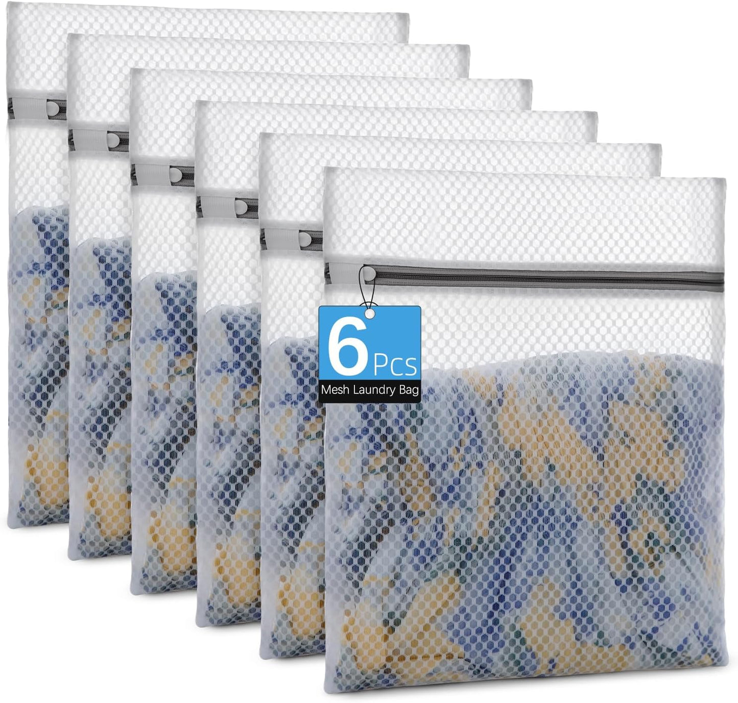 Honeycomb Mesh Laundry Bags for Delicates - 12x16 Inches Medium Washing Bags for Bras, Lingerie, Socks, Baby Clothes - Gentle Wash Protection with Zipper Closure (6)