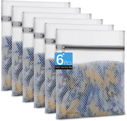 Honeycomb Mesh Laundry Bags for Delicates - 12x16 Inches Medium Washing Bags for Bras, Lingerie, Socks, Baby Clothes - Gentle Wash Protection with Zipper Closure (6)