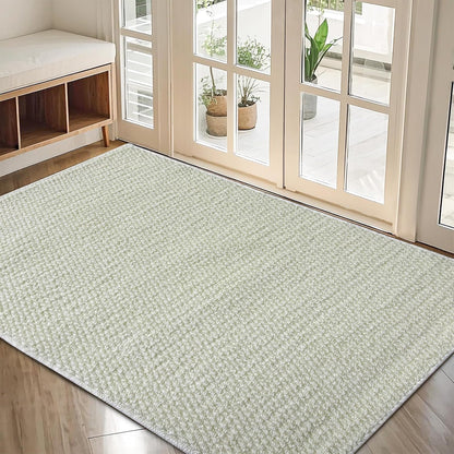 Indoor Door mat 17“ x 30”, Dirt Trapper Door Mat, Non-Slip Washable Entrance Mat, Dirt Resistant and Absorbent Welcome Mat,Low-Profile Doormat for Entryways, Front Doors, and Indoor Entrances, White