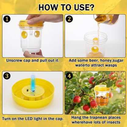 4Pcs Wasp Traps Outdoor Hanging