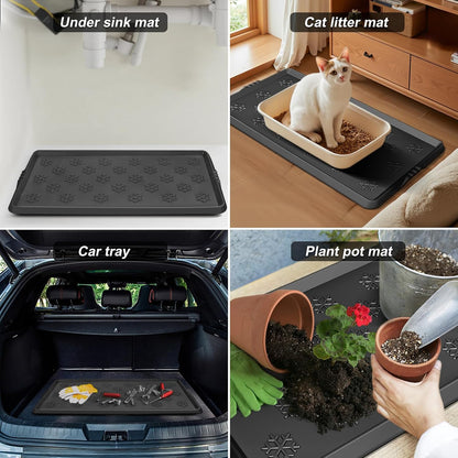 Azadx Heavy Duty Boot Trays Natural Rubber Shoe Mat Tray for Entryway Large Boot mat Tray Multi-Purpose for Outdoor Door Mats 16x42 Inch
