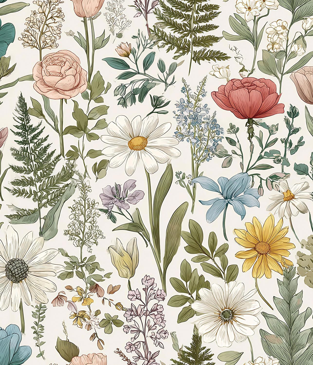 Orainege Pink Floral Peel and Stick Wallpaper Removable Self Adhesive Wallpaper 16.9inx118.1in Modern Wall Paper for Bedroom Bathroom Green Leaf Contact Paper for Cabinets