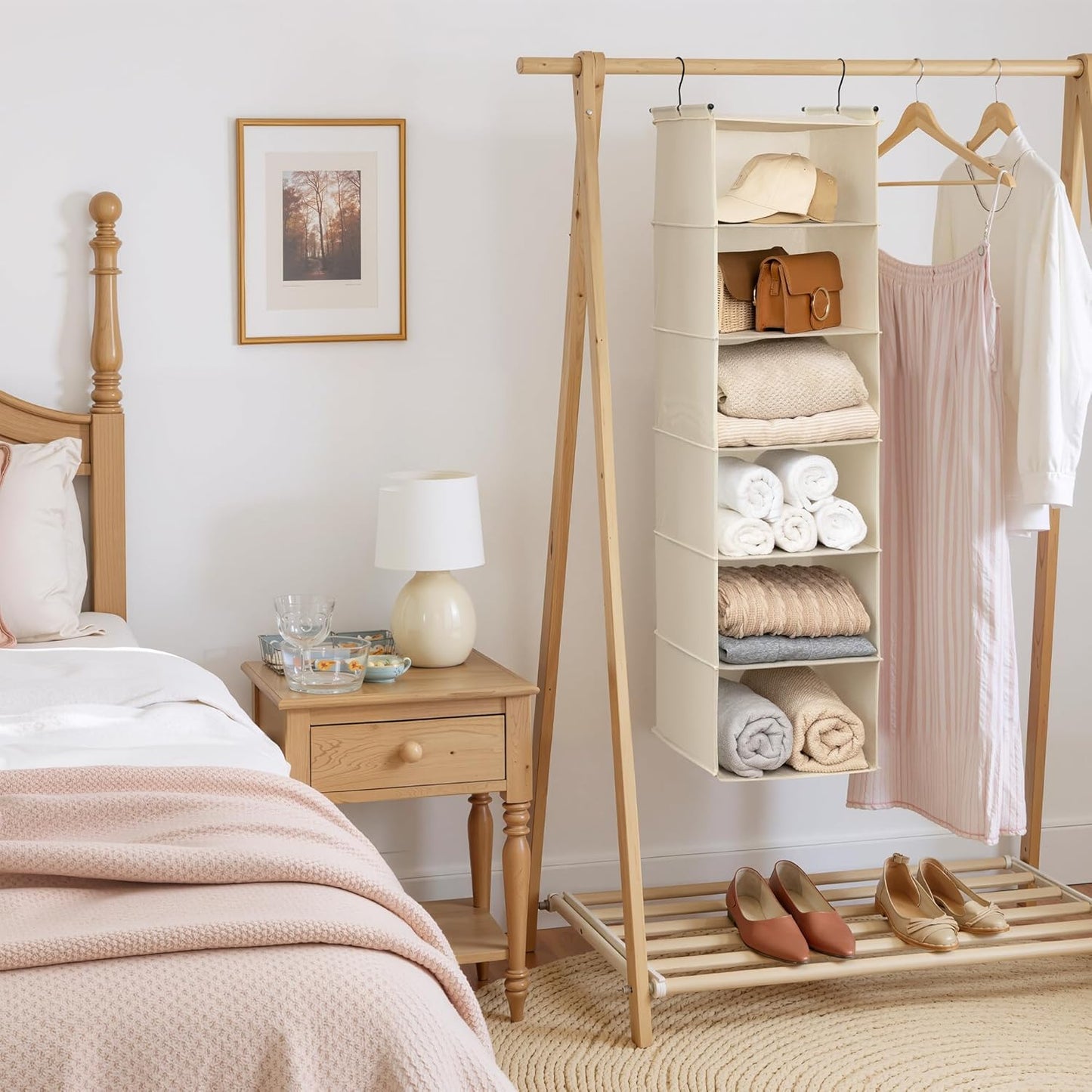 GRANNY SAYS 3-Shelf Hanging Closet Organizer and Storage, Collapsible Hanging Closet Shelves, Hanging Organizer for Closet & RV, Gray, 29 ½" H X 12" W X 12" D, 1-Pack