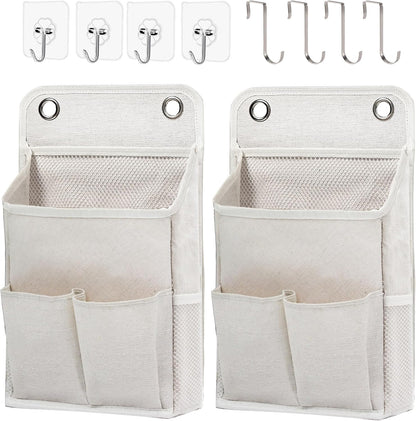 Hanging Basket for Organizing, Wall Organizer with Pockets and Over The Door Organizer，Can for Home, Closet, Office and Camper (1 White)