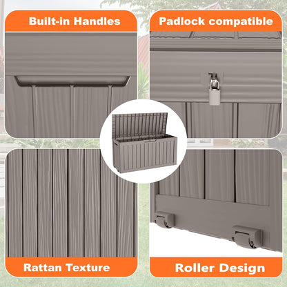 50Gal Outdoor Storage Box Anti-Theft Delivery Box Lockable Deck Box | Heavy-duty UV & weatherproof resin for secure parcel drop, patio cushion storage, garden tools & porch package organization