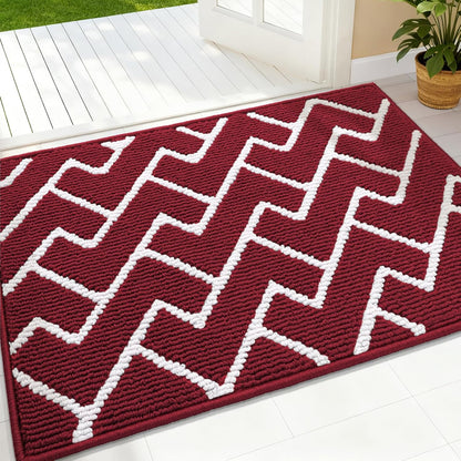 OLANLY Front Door Mat, Non-Slip Rubber Backing, Dirt Resistant and Absorbent, Washable, Easy to Clean Low-Profile Indoor Doormat for Back Door, Entryway, Inside Entrance, 32x20, Grey