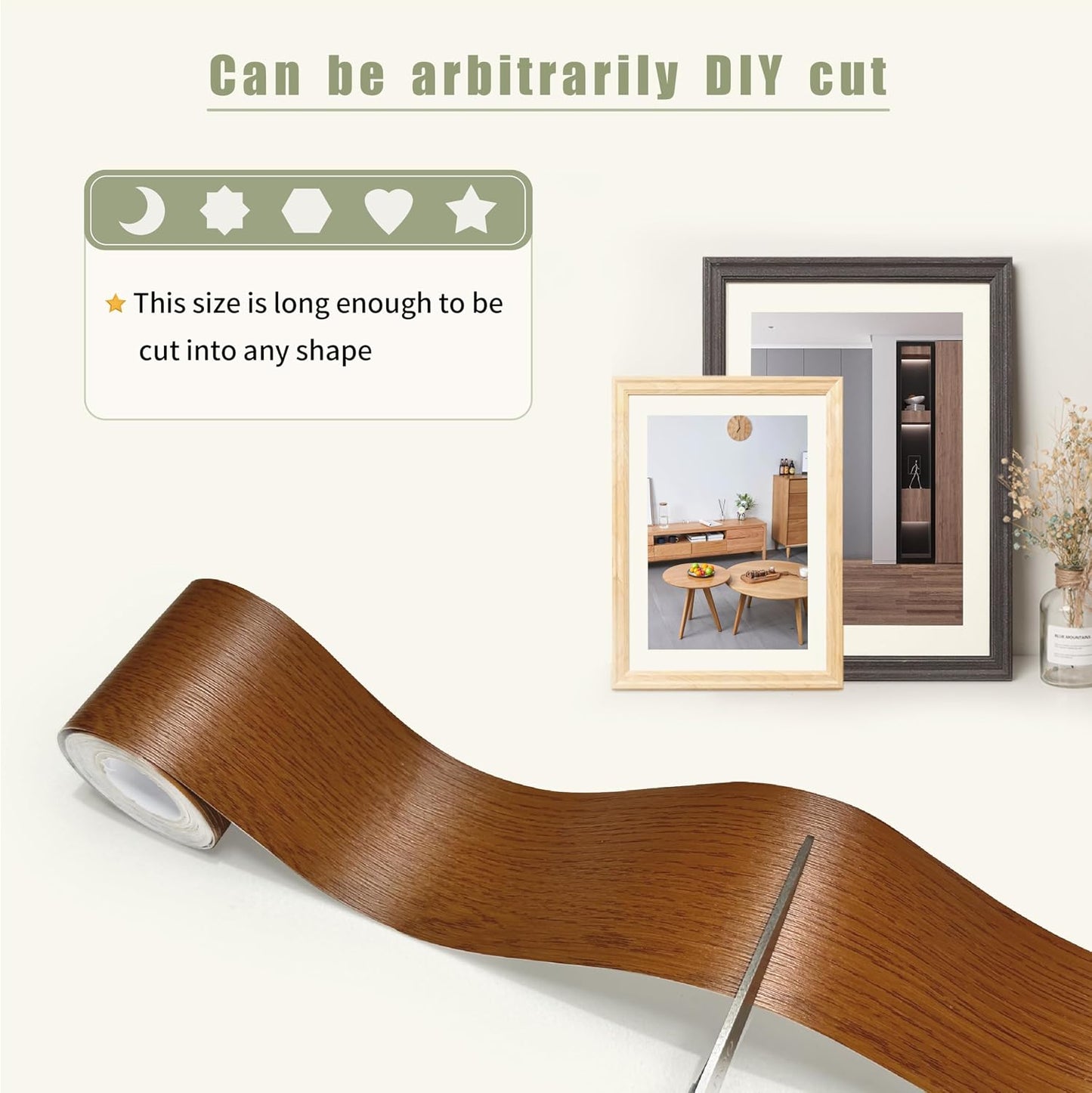 Besezx Wood Grain Repair Tape, 2.4" X15', Self Adhesive Wood Grain Repair Patch for Tables, Chairs, Baseboards, Doors, Windows, Floors, All Kinds of Furniture Renovation, Handicraft DIY. (Natural oak)