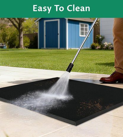 32x39 Rubber Front Door Mat Outside Entrance with Fingertip Scraper Design | Heavy Duty, Non-Slip, Dirt Trapping, Waterproof, Low-Profile, for Entryway