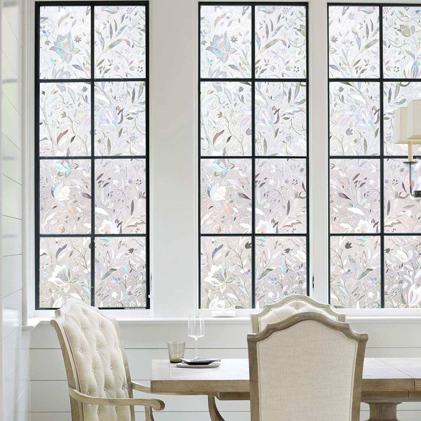 Kromapolis Blackout Window Privacy Film Total Light Blocking Room Darkening Window Covering, Removable Static Cling Frosted Glass Tint, Non-Adhesive, Black 17.5'' x 78.7''