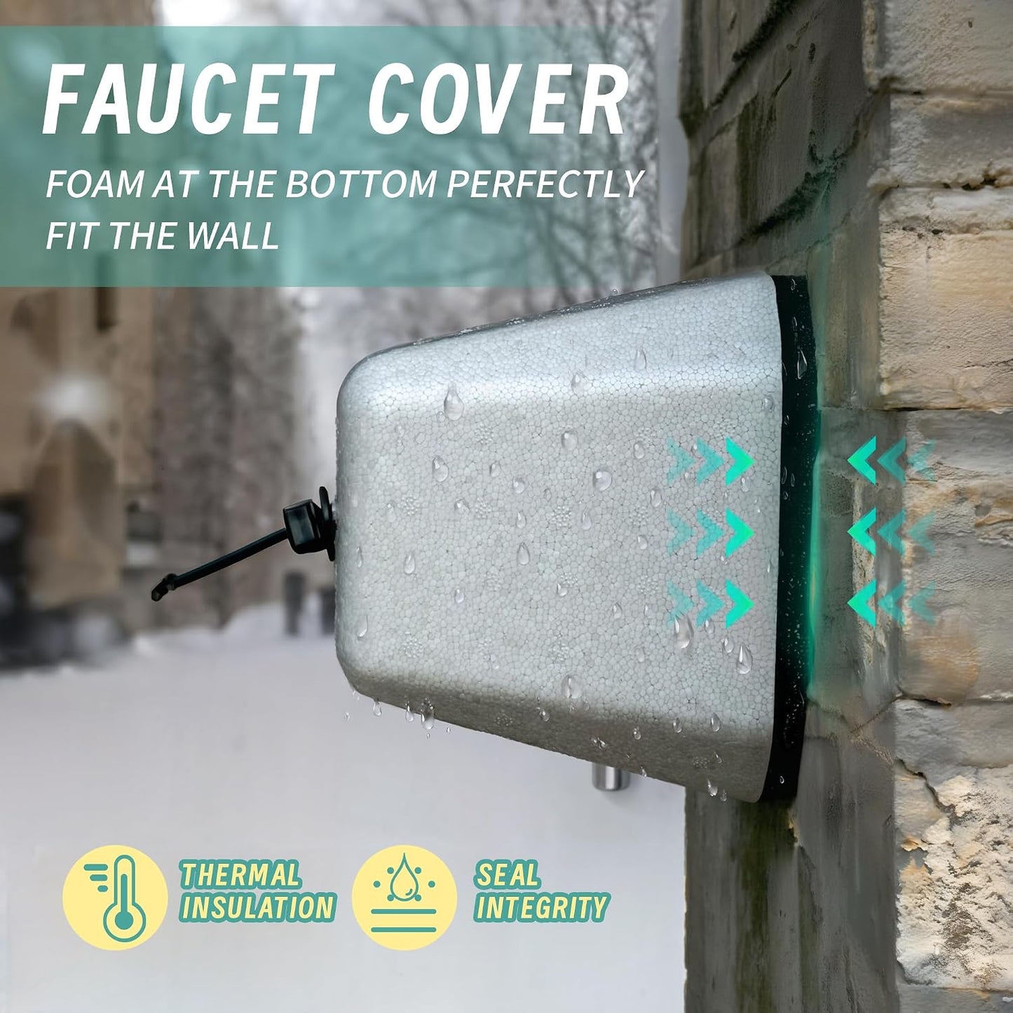 Outdoor Faucet Cover 3 Pack - Thickened Foam Insulated for Winter Freeze Protection, Reusable Hose Bib and Water Spigot Covers for Outside
