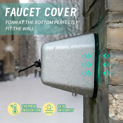 Outdoor Faucet Cover 3 Pack - Thickened Foam Insulated for Winter Freeze Protection, Reusable Hose Bib and Water Spigot Covers for Outside