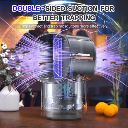 Fruit Fly Traps for Indoors, Gnat and Insects Catcher for House with UV Light, Heat Lure, Fan Suction, Ideal for Kitchen, Patio, Plant Pots, Bedroom, 5 Sticky Pads Included, USB-C Powered