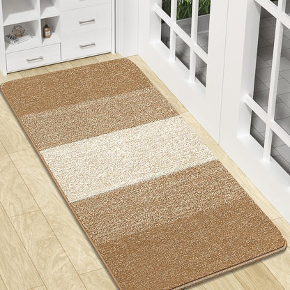 Kitinjoy Indoor Outdoor Door Mat, 32x20 Non-Slip Absorbent Dirt Trapper, Low-Profile Washable Inside Entrance Front Floor Mat, Sturdy Soft Entry Doormats for Entryway, Grey