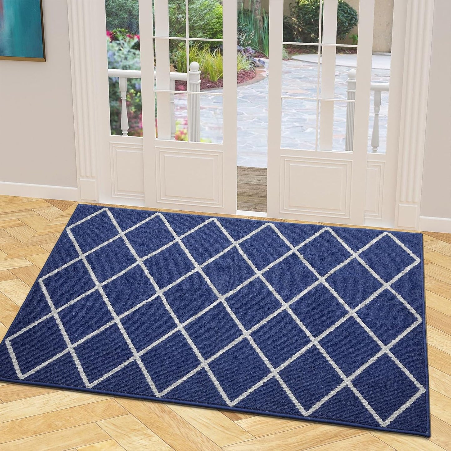 Finchitty Indoor Door Mat, Dirt Resistant and Absorbent, Low-Profile, Non-Slip, Washable Inside Floor Mats for Front Door, Back, and Entrance, 32" x 20", Grey