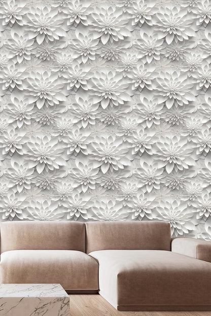 Floral Peel and Stick Wallpaper 3D Effect Interior Wall Décor Contact Paper Self Adhesive Removable Renter Friendly for Bedroom Living Cabinet Room 17.7in x 9.8ft (Not Textured Wallpaper
