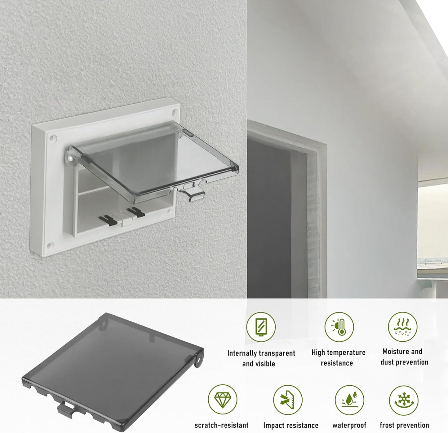 DBVC-1 Extra Duty Replacement in-Use Cover for Wet Locations,Type 3r Enclosure Cover for DBVR1C/DBVS1C/DBVM1C/60VC 1-Gang (Vertical) in Tool Box Electrical Outlet Box - Clear 3pcs (DBVC1-3)