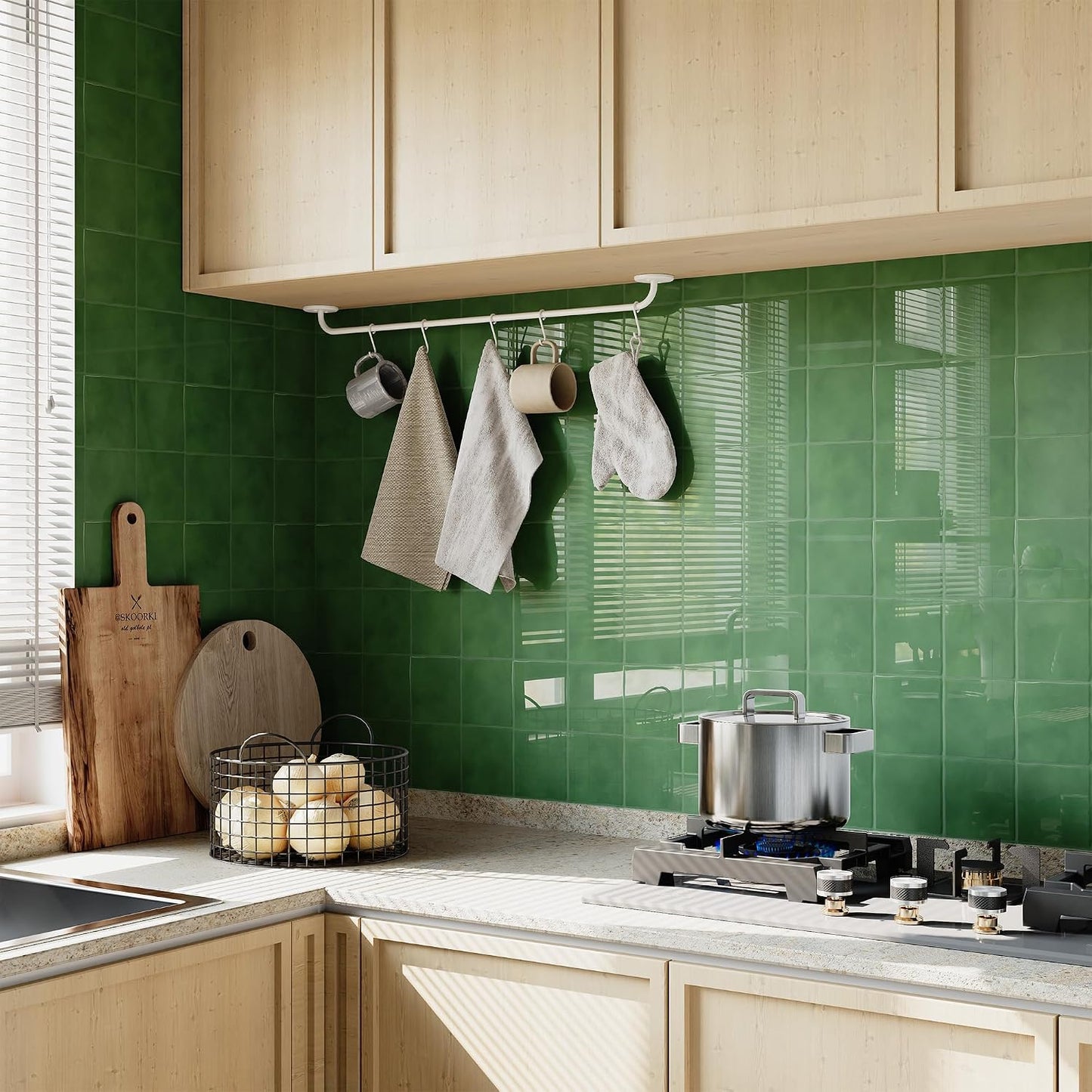 Yoillione Peel and Stick Backsplash for Kitchen: Self Adhesive Wall Tiles for Bathroom - Vinyl Thick Back Splash Tile (10, Light Coffee)