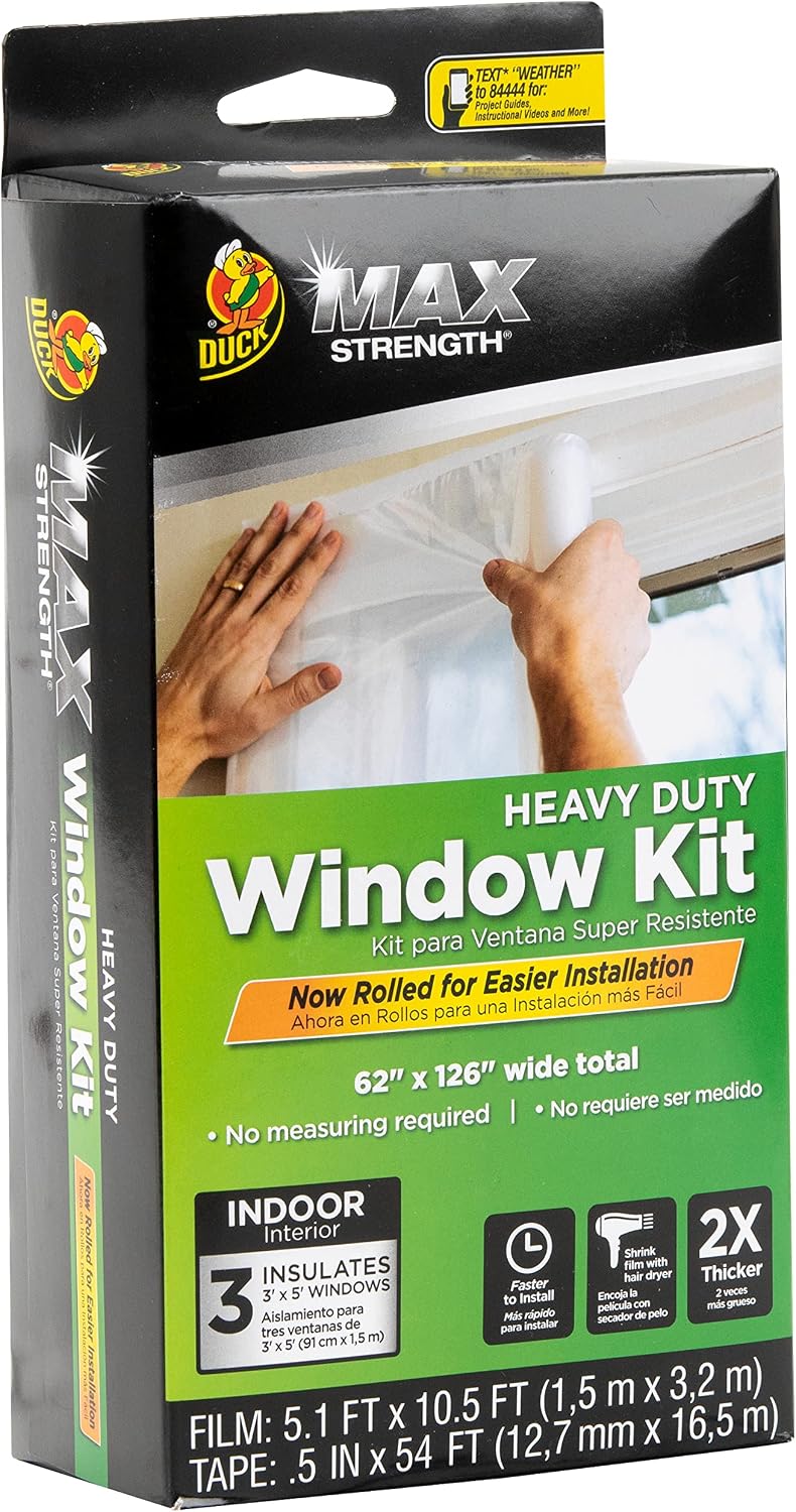 Duck MAX Strength Heavy Duty Insulating Film for Patio Door/Extra Large Window, 84-Inch x 120-Inch, Indoor, 284352
