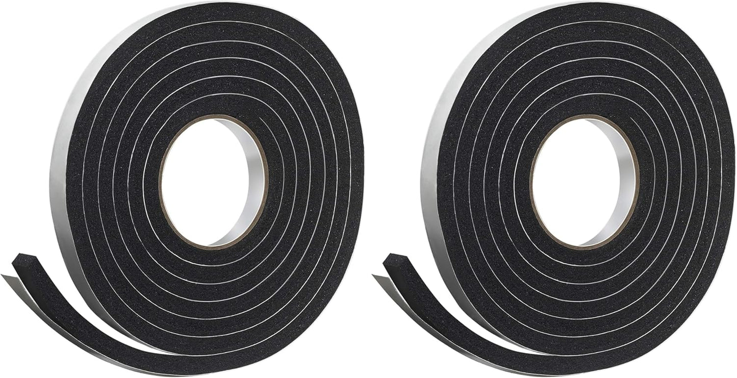 Frost King R338H Self-Stick Rubber Foam Weatherseal, 3/8"W, 3/16"T, Black|Blacks