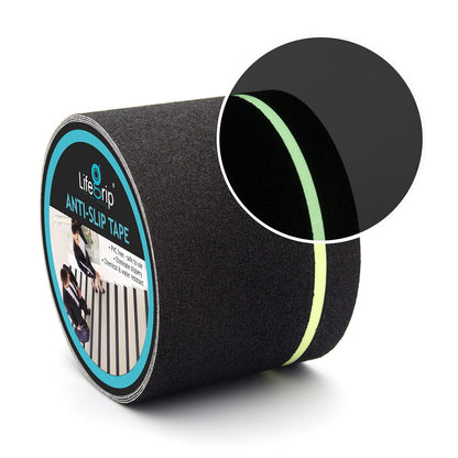 Lifegrip Anti Slip Tape, 4 Inch x 15 Foot Non-Slip Traction Grip Tape for Stairs, Waterproof Stair Treads Grip Non Slip, Non Skid Tape for Steps, Outdoor Black Grip Tape (4" X 15')