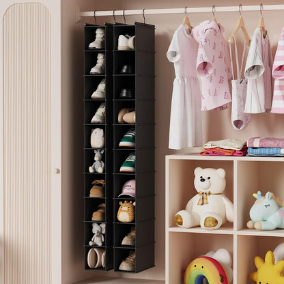 MAX Houser 10-Shelf Hanging Shoe Shelf Organizer, Hanging Shoe Storage for Closet,Pack of 2(Grey)