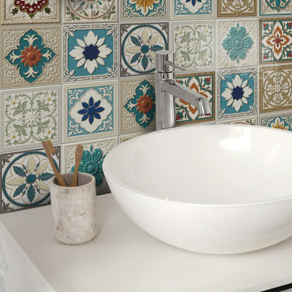 Peel and Stick Backsplash Tile Sticker for Kitchen and Bathroom Walls - 24 Removable 5.9"x5.9" Tiles, Waterproof