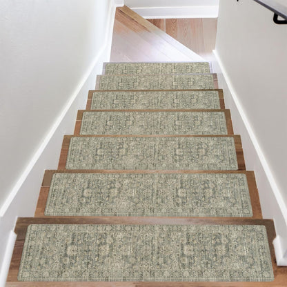 OJIA Extra Non-Slip Stair Treads for Wooden Steps 15PCS, 30"X8" Rubber Indoor Stair Runner Slip Resistant Stair Rugs Safety Mats for Dogs, Kids & Elders, Stairway Grip Step Treads, Gray