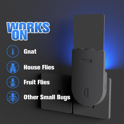 Indoor UV Fly Trap - Silent Gnat & Fruit Fly Catcher with Night Light, 400 sq.ft Coverage