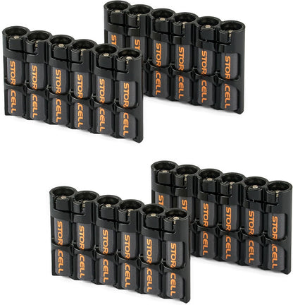 Storacell SLAAAORG by Powerpax SlimLine AAA Battery Caddy, Orange, Holds 6 Batteries, 1 Count (Pack of 1)