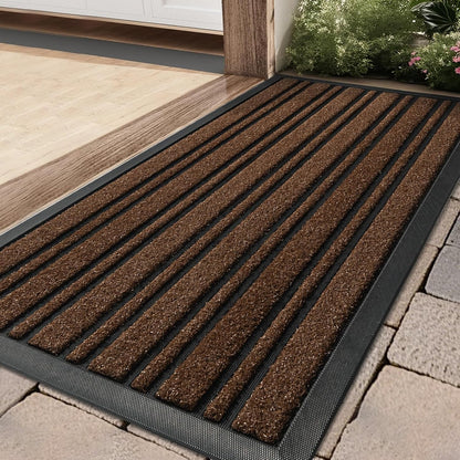 BEHERO Door Mat Outdoor Entrance, 30.5"x17" Extra Durable Front Door Mat Outside, Heavy Duty Welcome Mat for Outside Entry, Back Door Mats Non Slip, Waterproof All-Season Doormats, Yellow