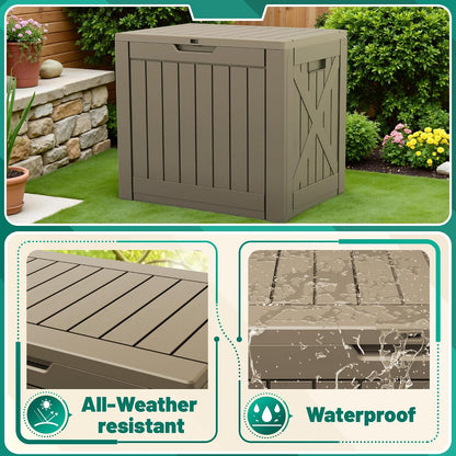 Devoko 30 Gallon Resin Deck Box Waterproof Outdoor Storage Box for Patio Furniture Pool Accessories Indoor Storage for Cushion Garden Tools (30 Gallon, Black)