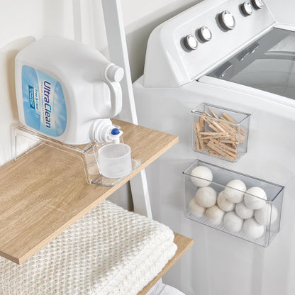 iDesign Laundry Detergent Holder Stand, White | Liquid Detergent Organizer, For Laundry Room