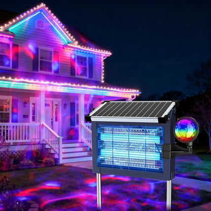 OnBeam Solar Bug Zapper Outdoor, 4500V Mosquito Zapper Fly Trap for Patio | 10W Solar Panel, IPX5 Waterproof, Auto Mode, Solar Powered, USB C Charging, Electric Rechargeable Mosquito Killer for Garden