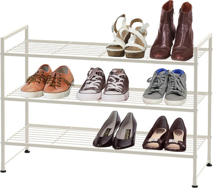 Simple Houseware 3-Tier Stackable Shoes Rack Storage Shelf, Black