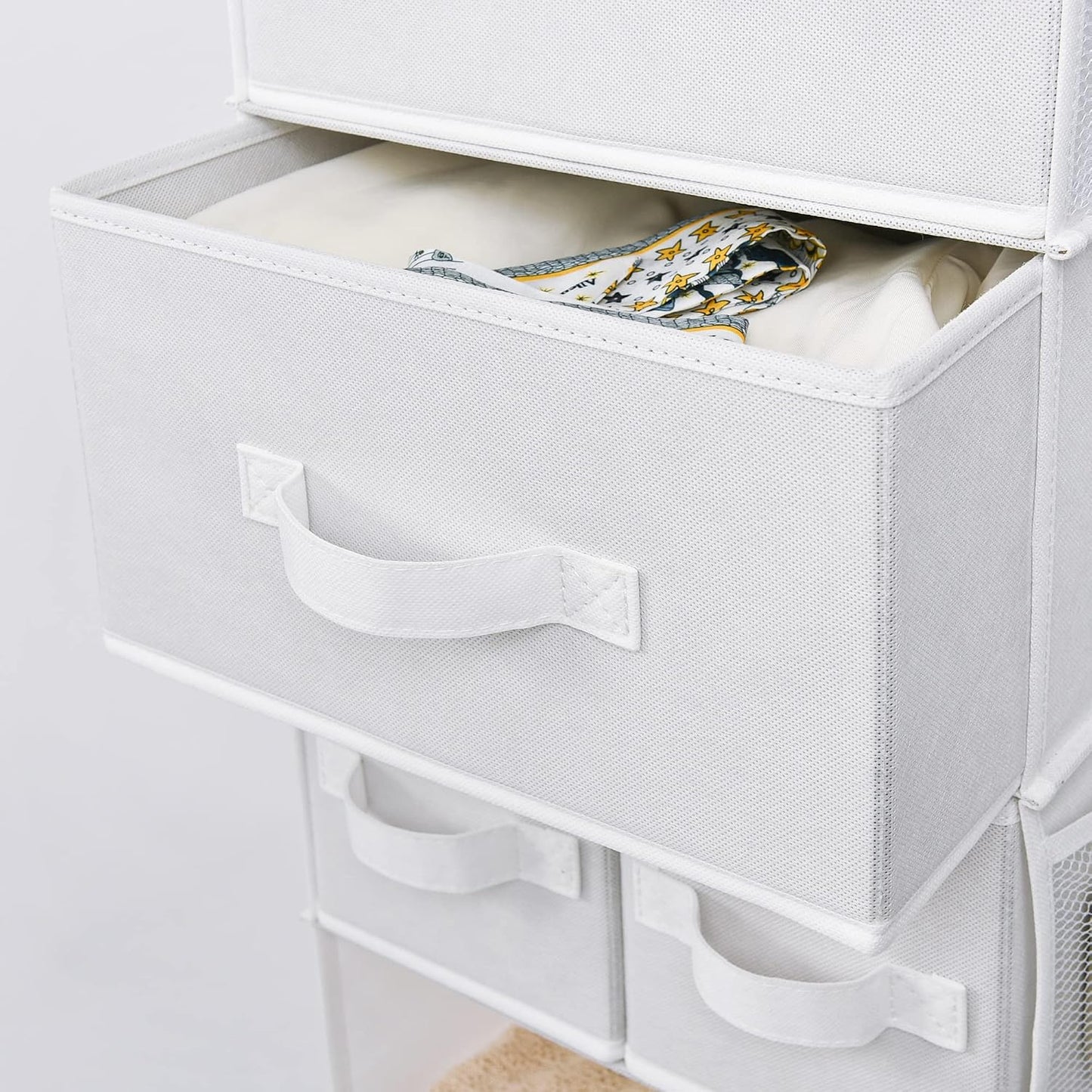 GRANNY SAYS Hanging Closet Organizer 6 Shelves, Closet Organizers and Storage with 5 Drawers, 6 Side Pockets Closet Hanging Organizer, Hanging Storage Organizer for Closet, Baby Clothes, Gray
